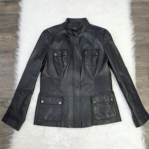 Danier Italian Leather Women's Black Leather Jacket Size Large